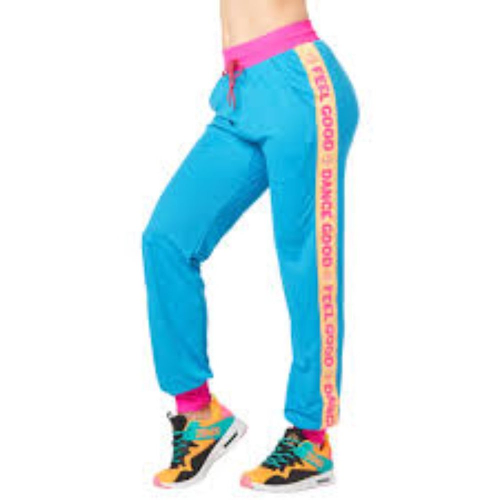 Zumba feel good dance instructor track pants SMALL